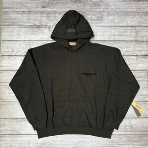 NEW Fear of God Essentials Hoodie Stretch Limo Black SS22